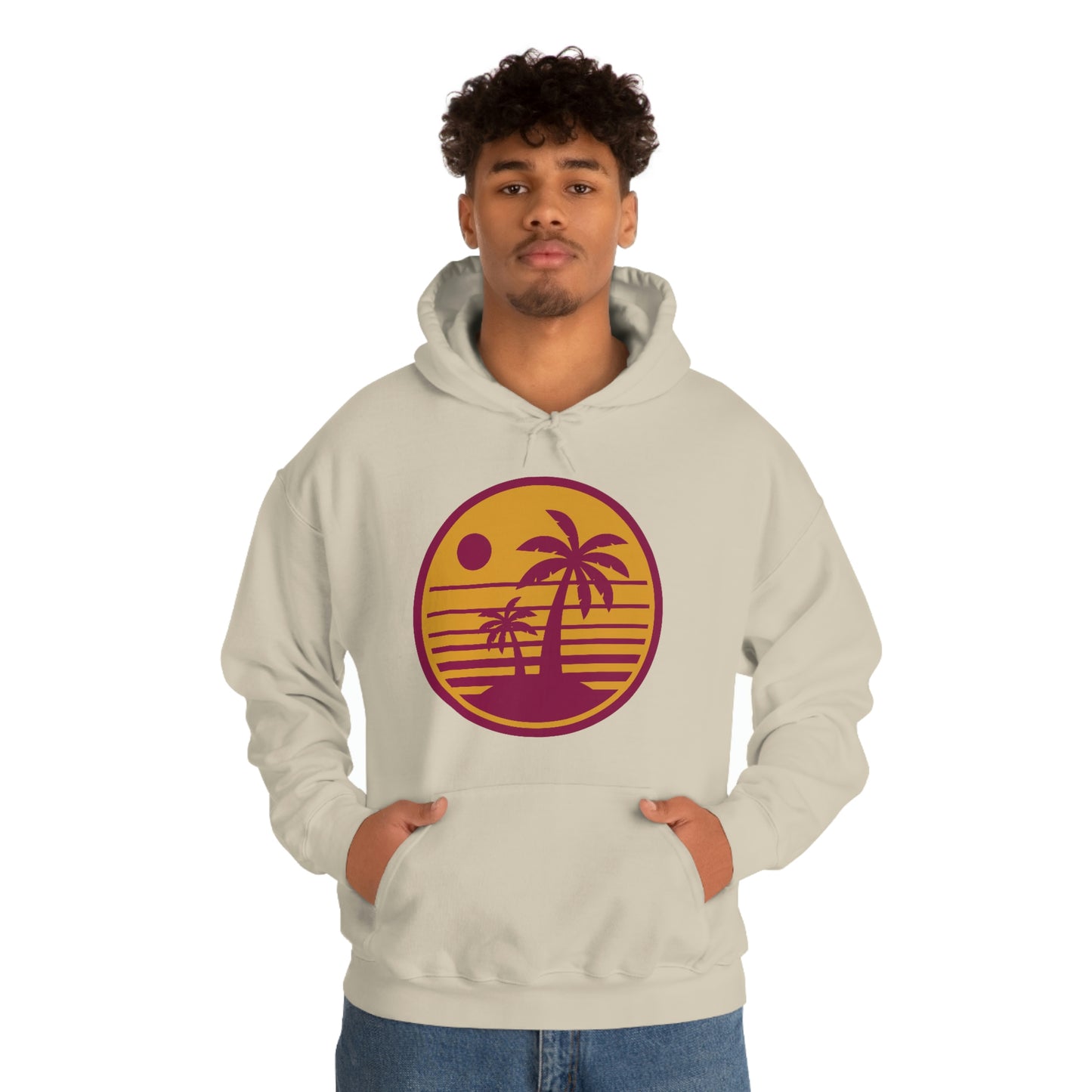 Retro Sunset Beach Unisex Hooded Sweatshirt