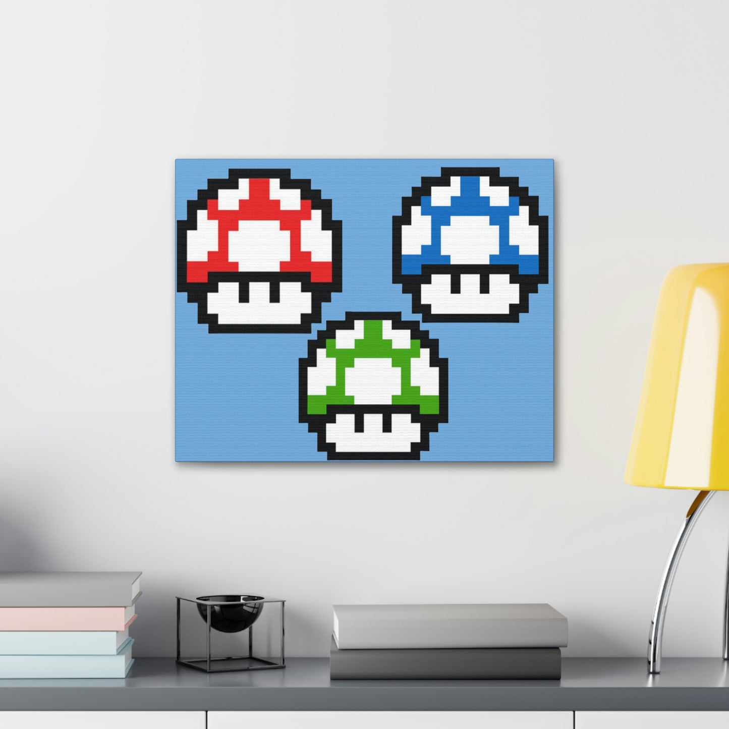 Mushroom 8 Bit Style Canvas Gallery Wraps