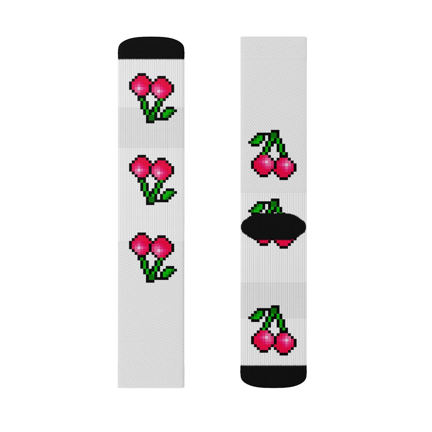 Retro 8 Bit Cherries Style Background Sublimation Socks
