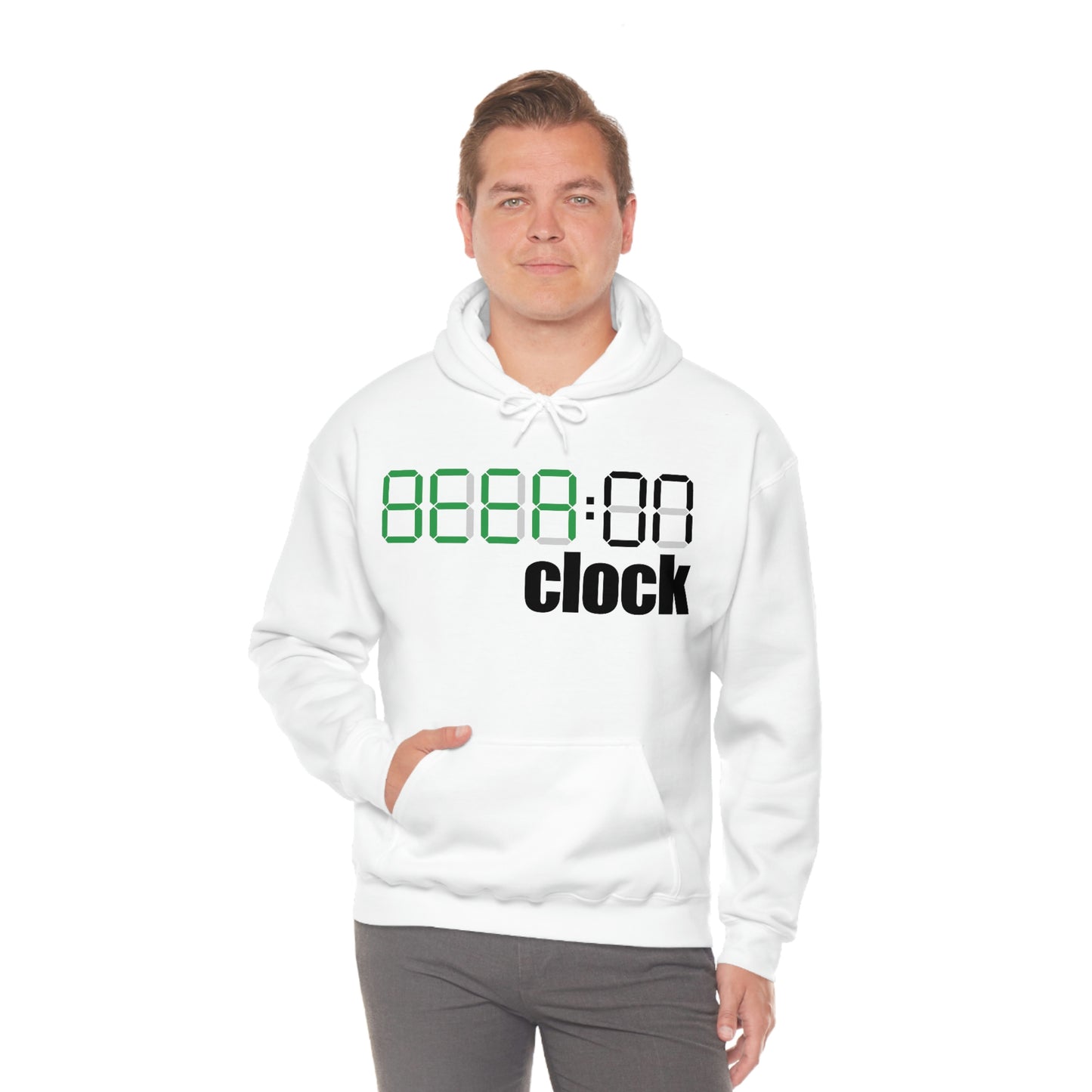Beer on Clock Unisex Hooded Sweatshirt