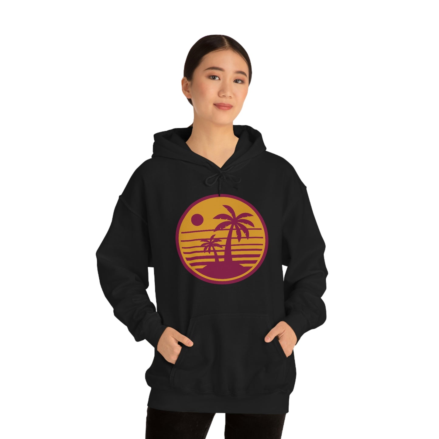 Retro Sunset Beach Unisex Hooded Sweatshirt