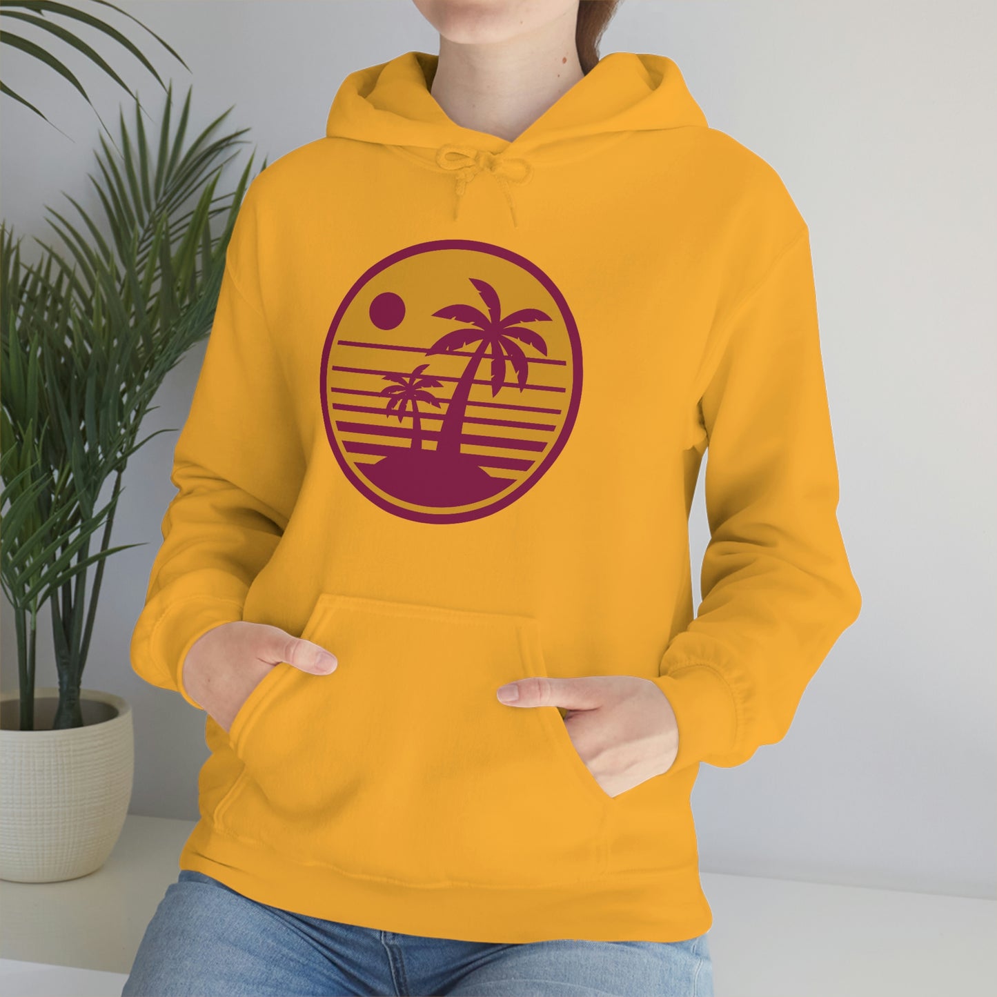 Retro Sunset Beach Unisex Hooded Sweatshirt