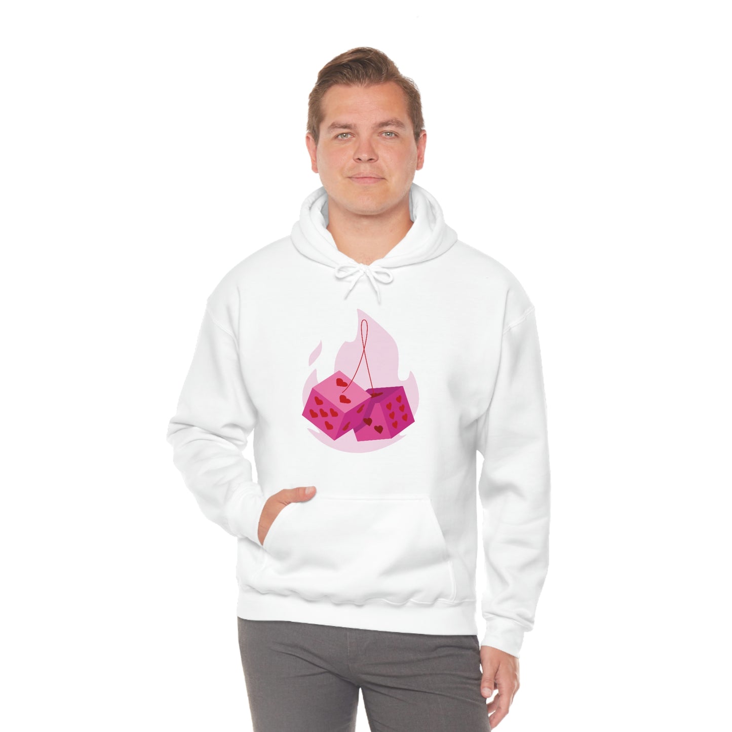 Dice Hearts Unisex Hooded Sweatshirt