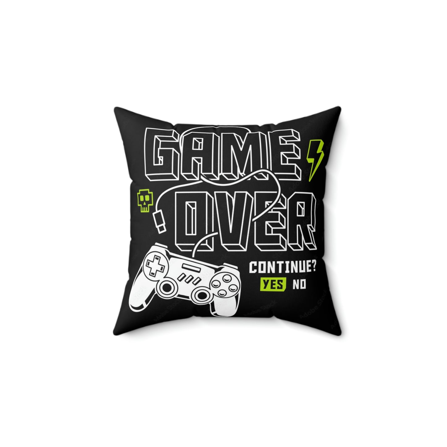 Game Over Spun Polyester Square Pillow