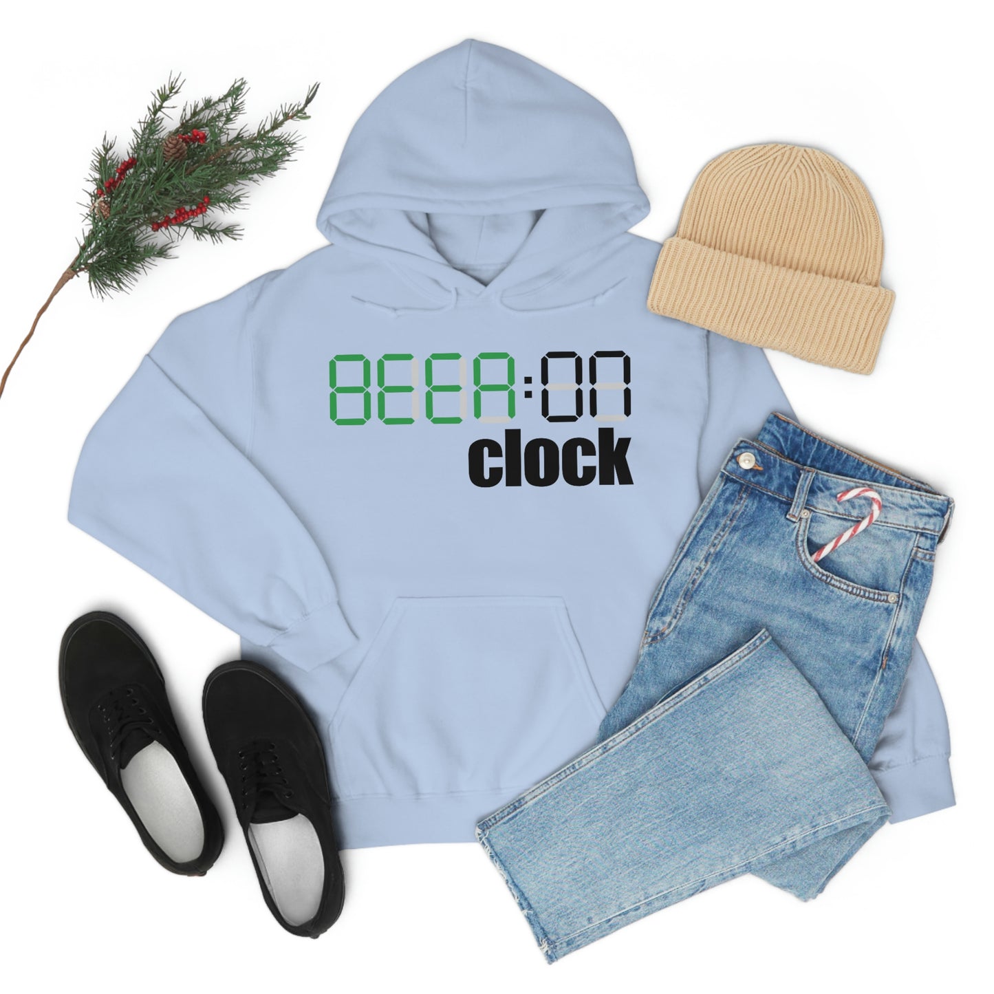 Beer on Clock Unisex Hooded Sweatshirt