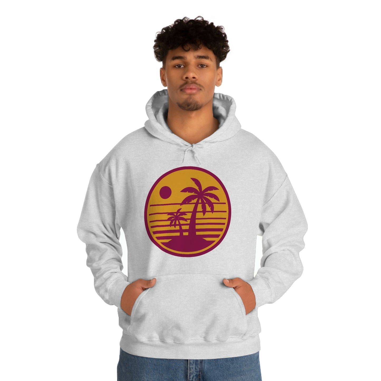 Retro Sunset Beach Unisex Hooded Sweatshirt