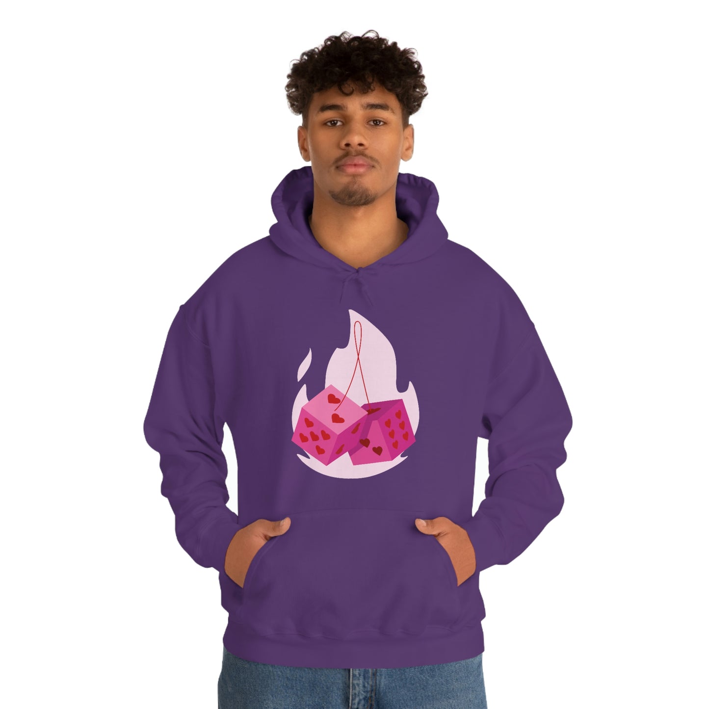 Dice Hearts Unisex Hooded Sweatshirt