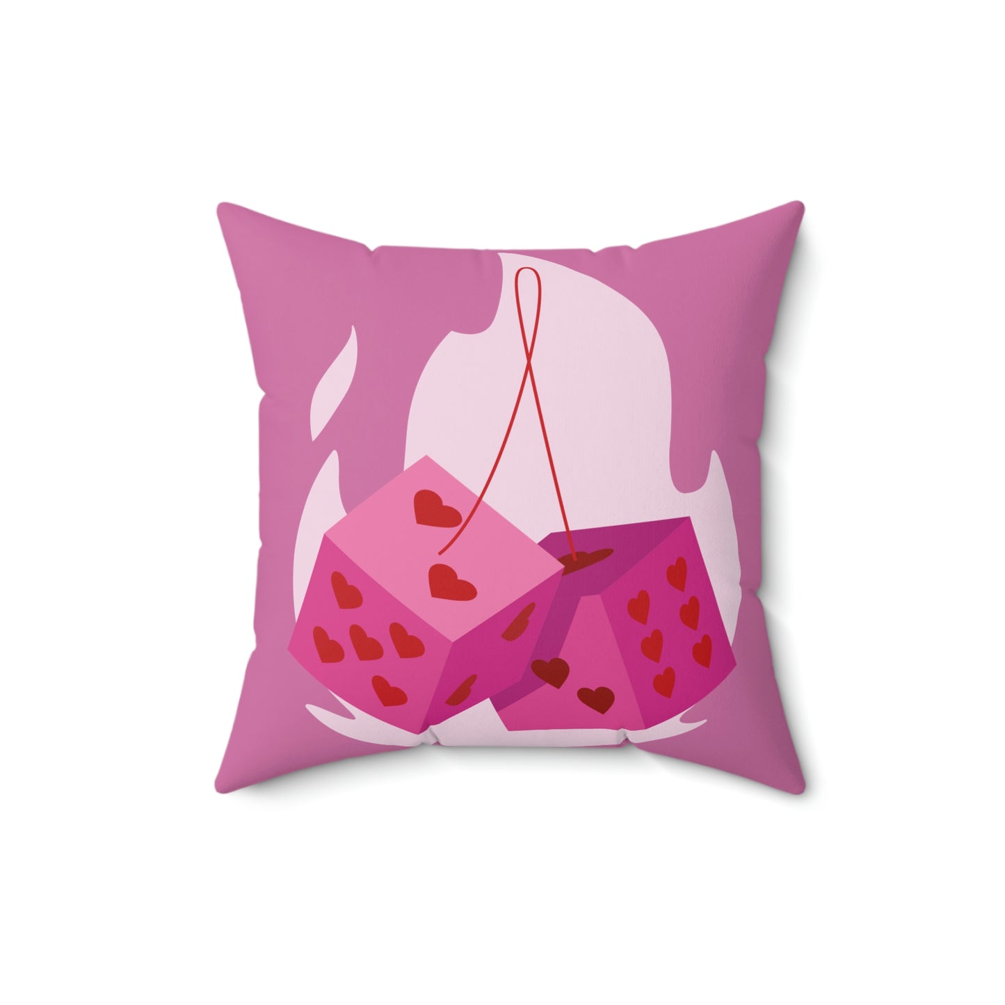 Dice Hearts Spun Polyester Square Pillow