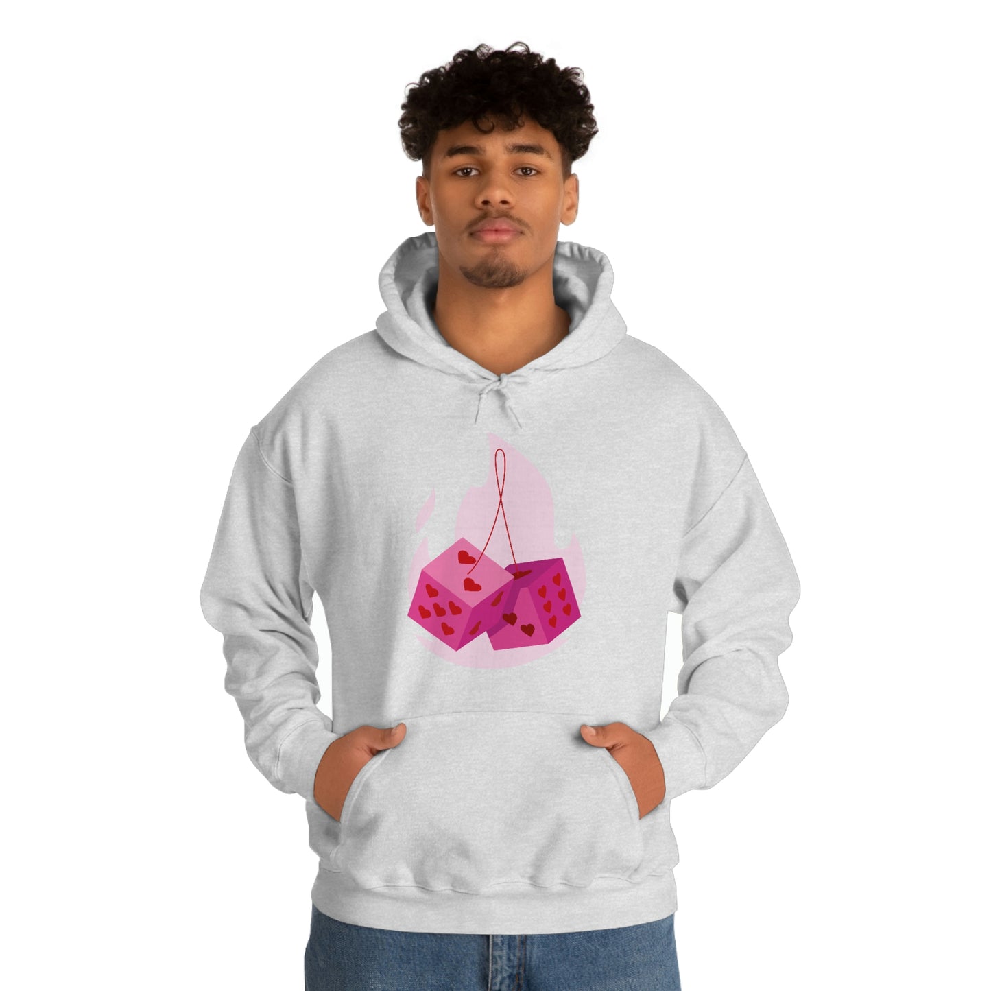 Dice Hearts Unisex Hooded Sweatshirt