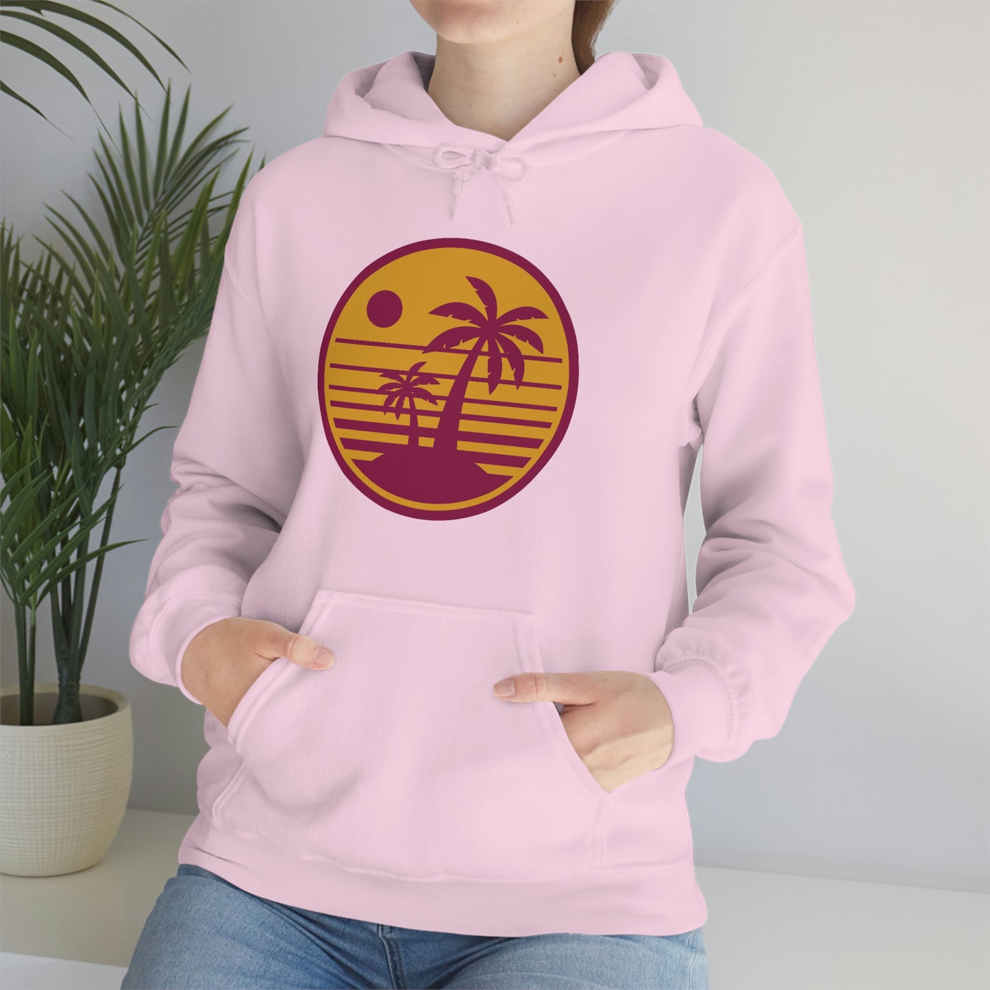 Retro Sunset Beach Unisex Hooded Sweatshirt