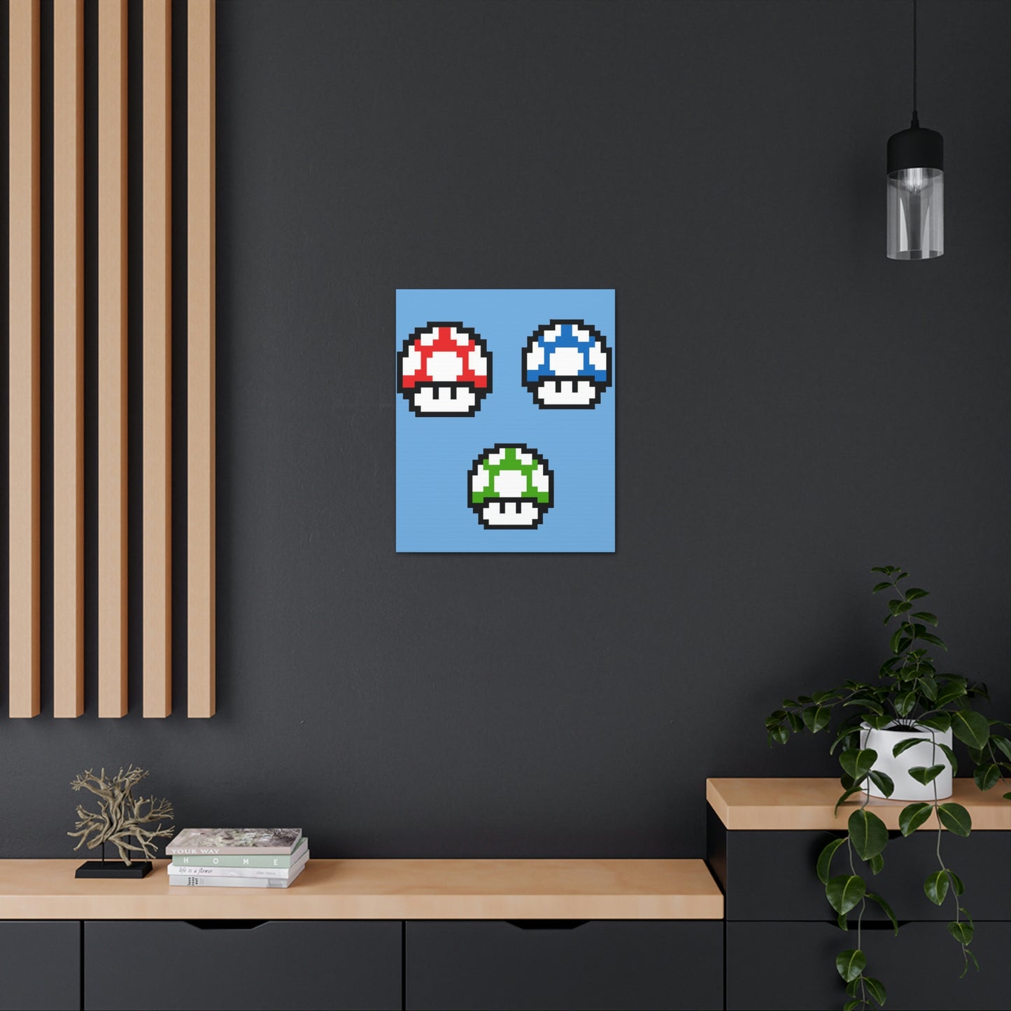 Mushroom 8 Bit Style Canvas Gallery Wraps