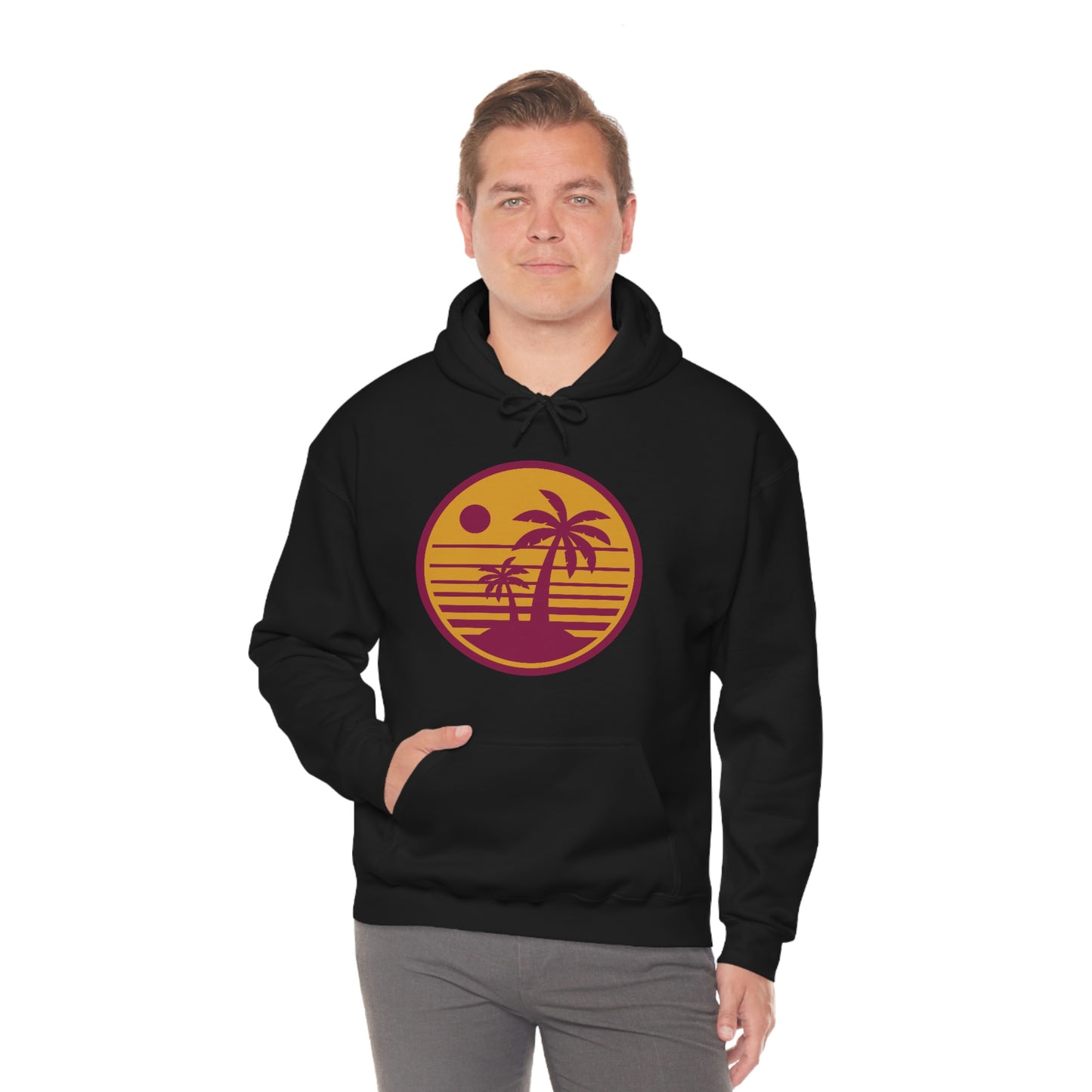 Retro Sunset Beach Unisex Hooded Sweatshirt