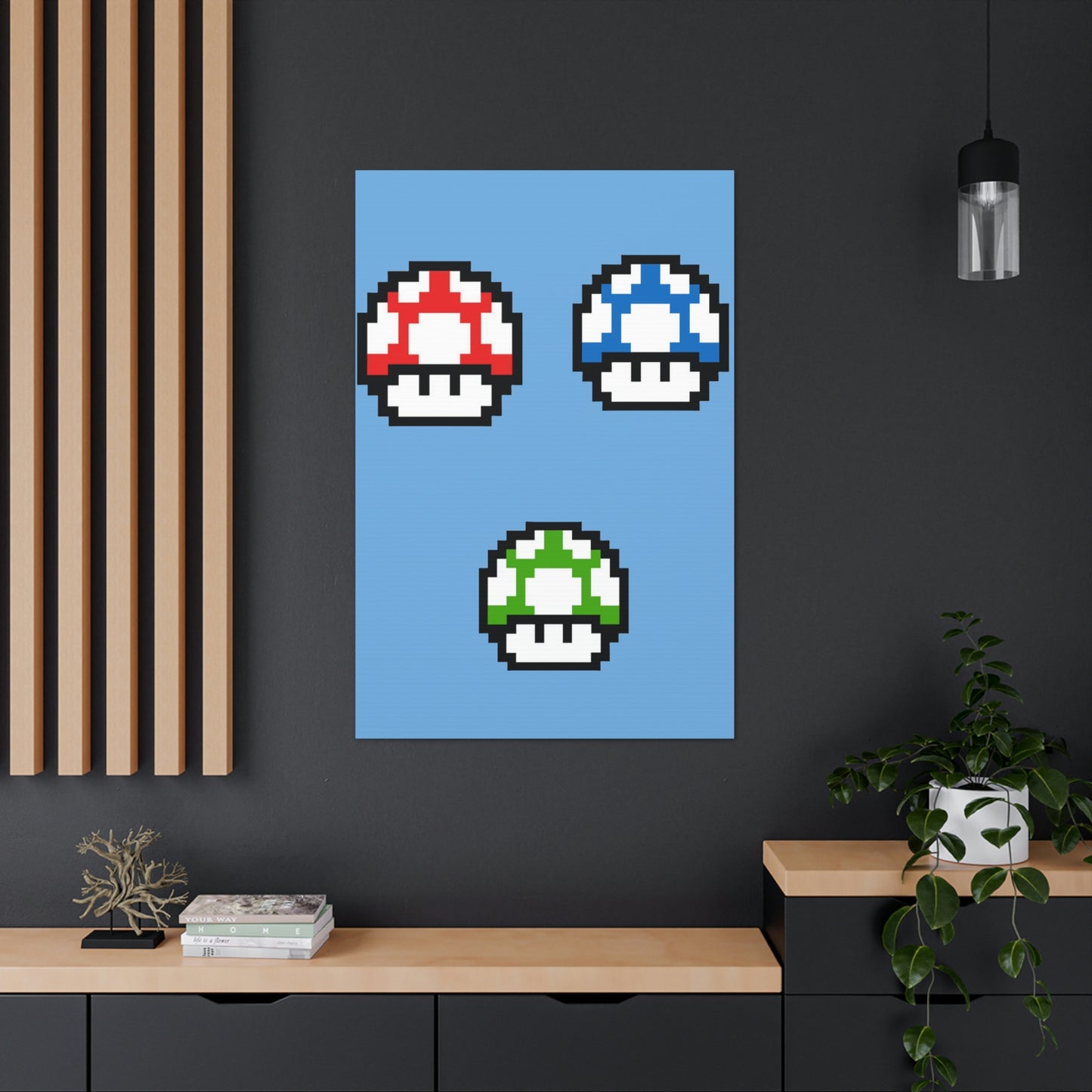 Mushroom 8 Bit Style Canvas Gallery Wraps