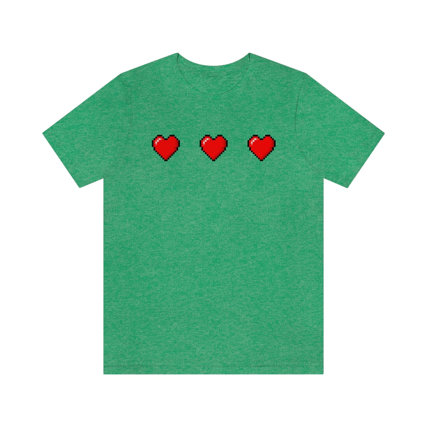 Hearts 8 Bit Style Unisex Jersey Short Sleeve Tee