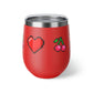 Hearts and Cherries 8 Bit Style Copper Vacuum Insulated Cup, 12oz