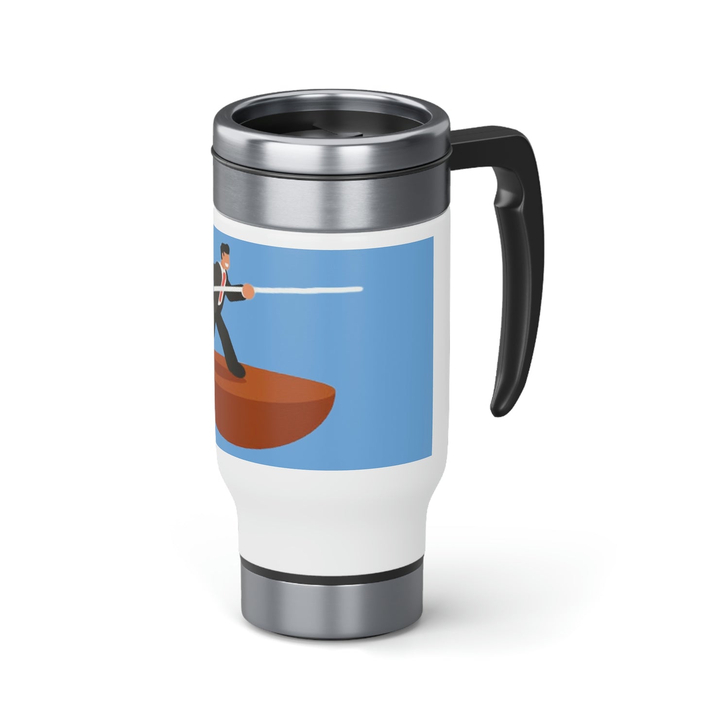 Javelin Business Man Style Travel Mug with Handle, 14oz