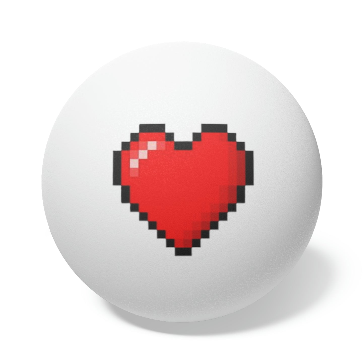 Hearts 8 Bit Style Ping Pong Balls, 6 pcs