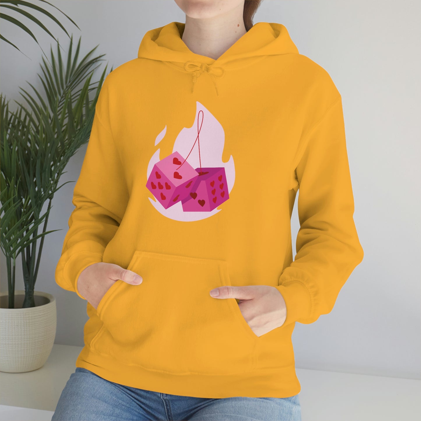 Dice Hearts Unisex Hooded Sweatshirt