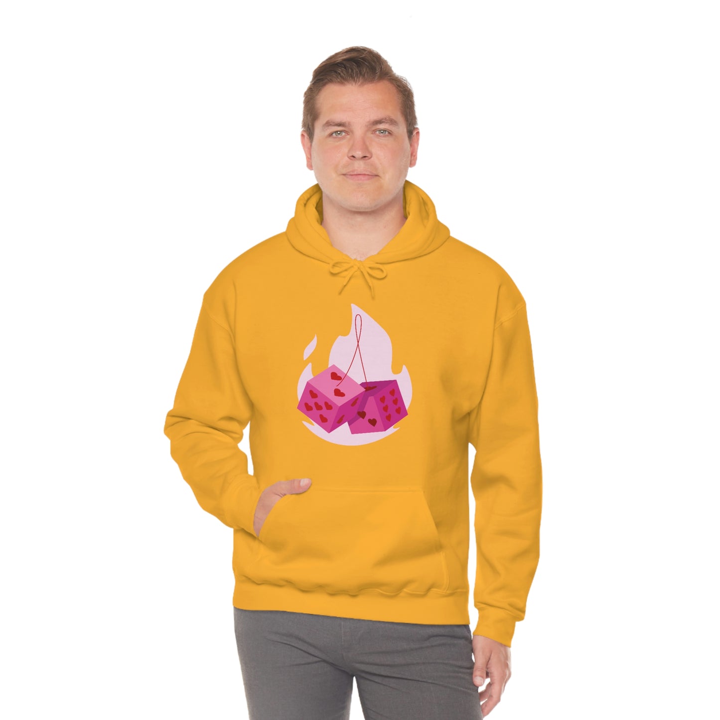 Dice Hearts Unisex Hooded Sweatshirt