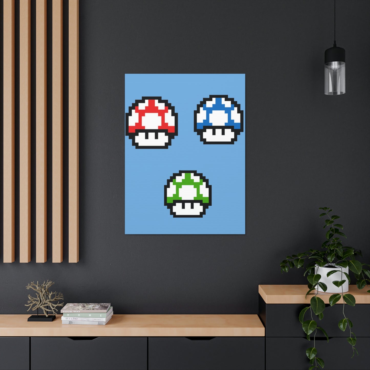 Mushroom 8 Bit Style Canvas Gallery Wraps