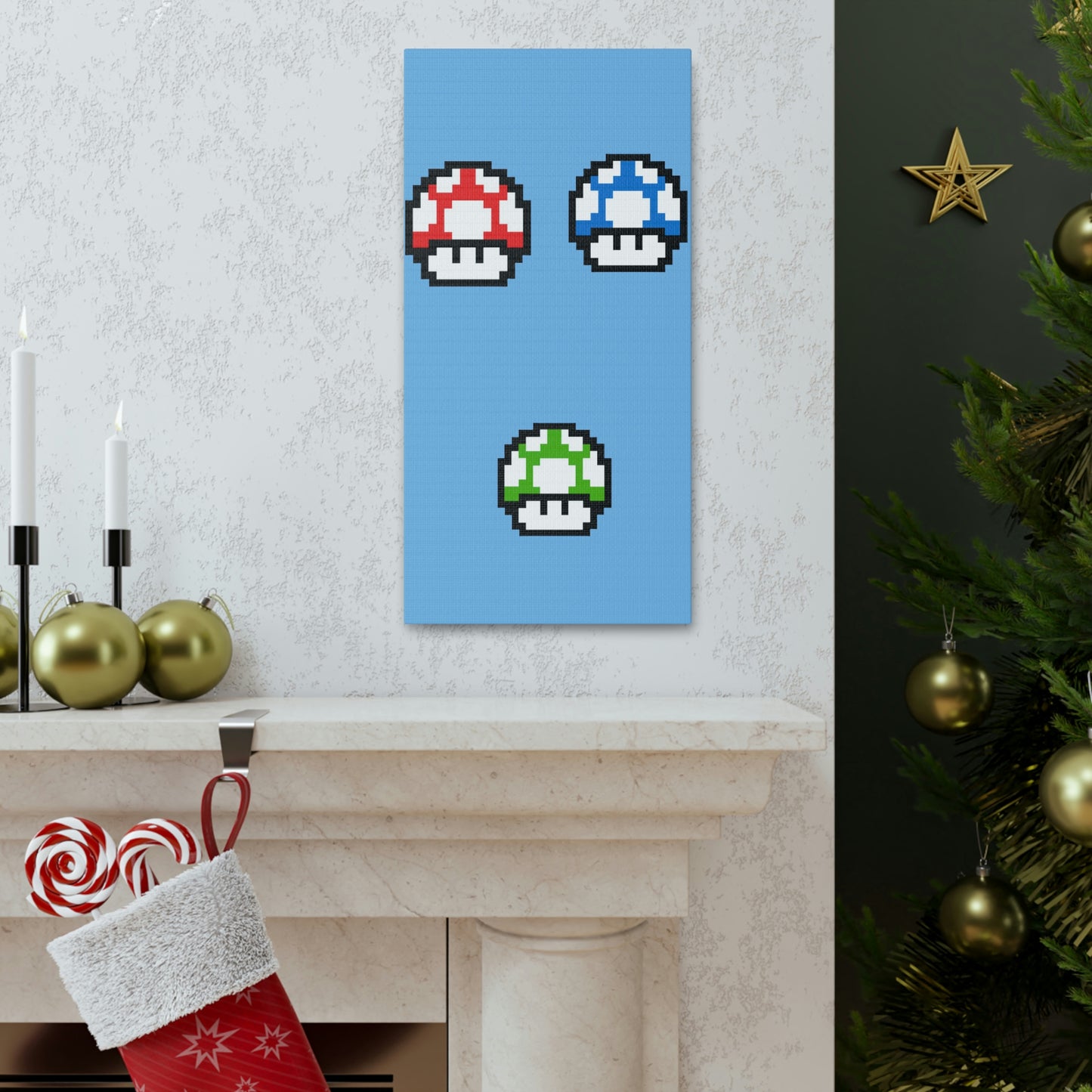 Mushroom 8 Bit Style Canvas Gallery Wraps