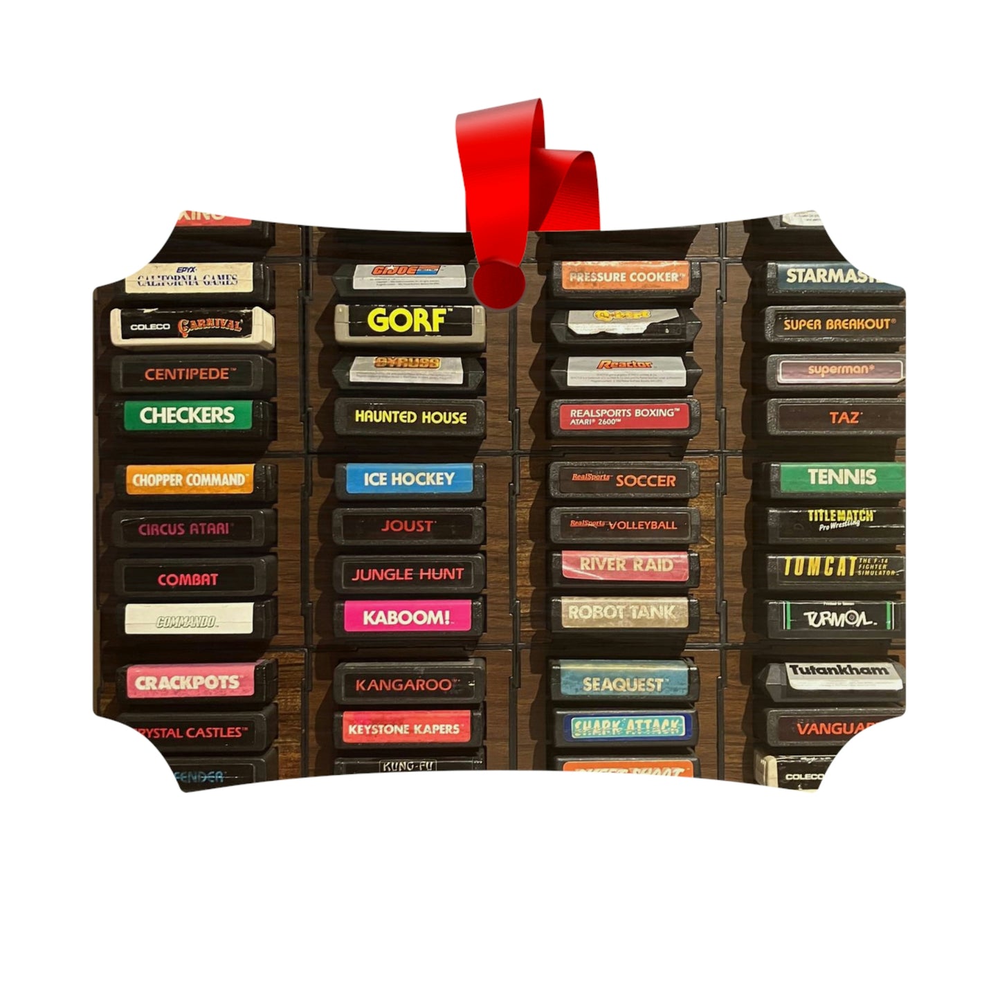 Atari Games Collection Wooden Christmas Ornaments