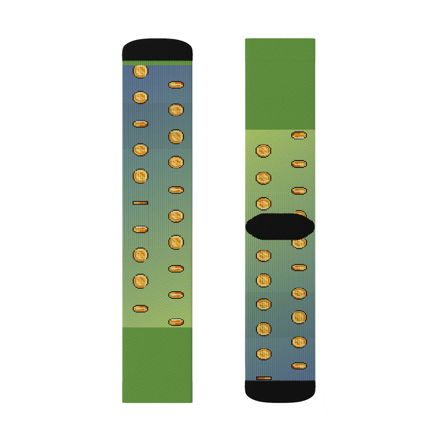 Video Game Coins Style Background Sublimation Socks