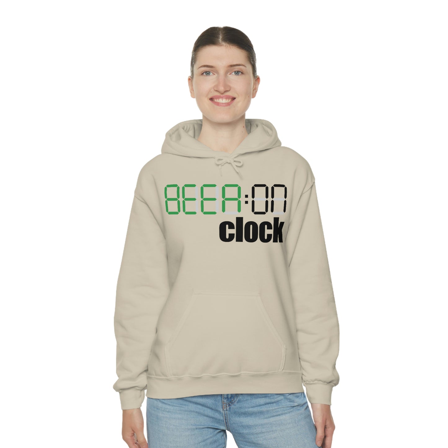 Beer on Clock Unisex Hooded Sweatshirt