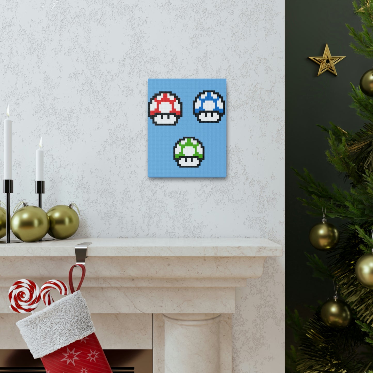 Mushroom 8 Bit Style Canvas Gallery Wraps