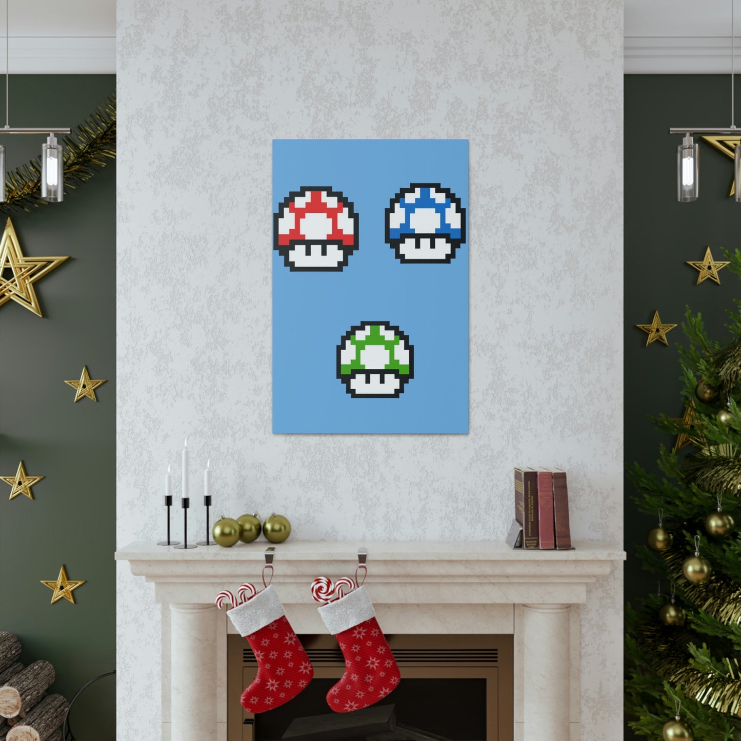 Mushroom 8 Bit Style Canvas Gallery Wraps