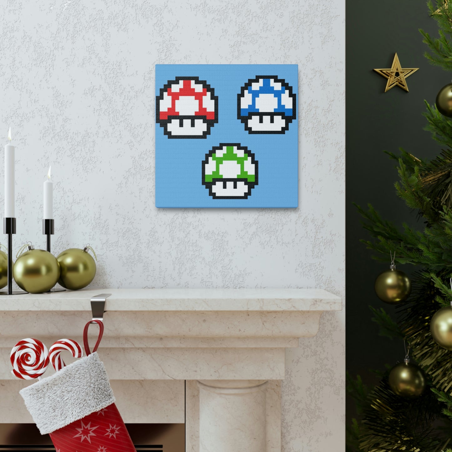 Mushroom 8 Bit Style Canvas Gallery Wraps