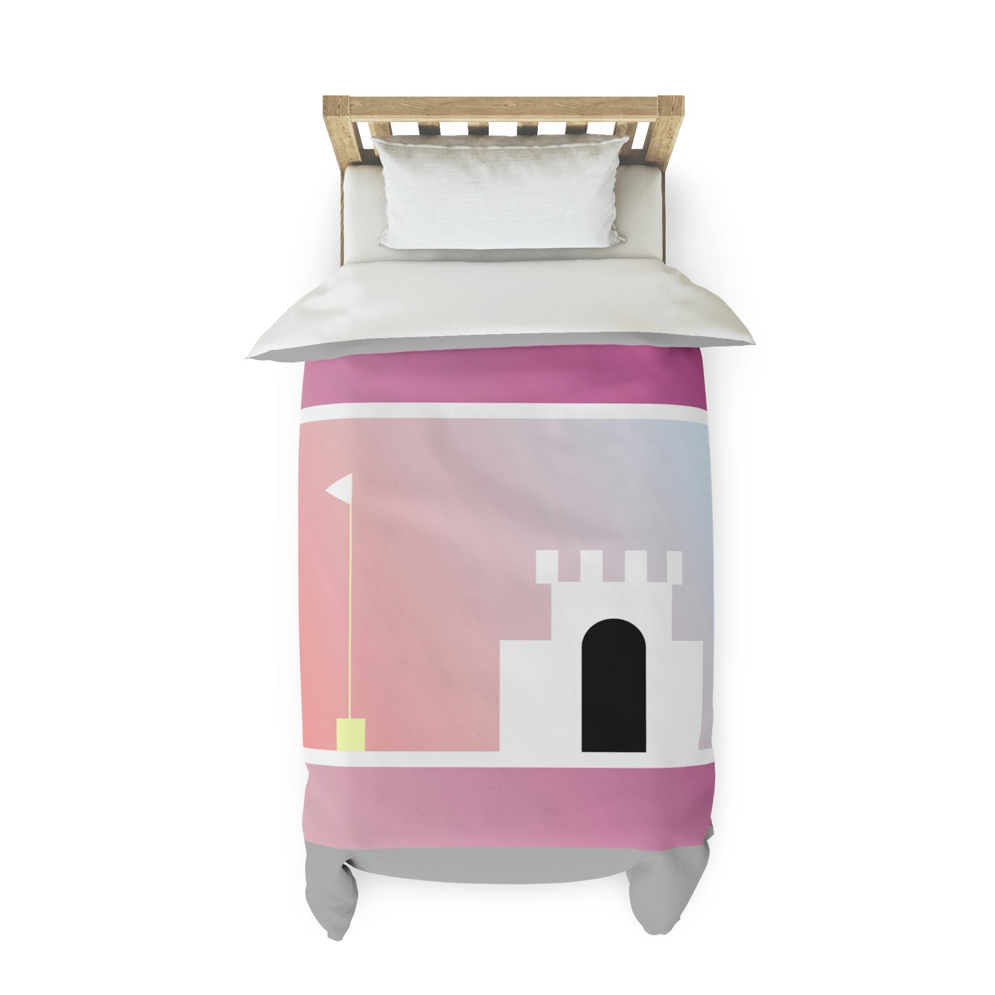 Castle 8 Bit Style Pattern Duvet Cover