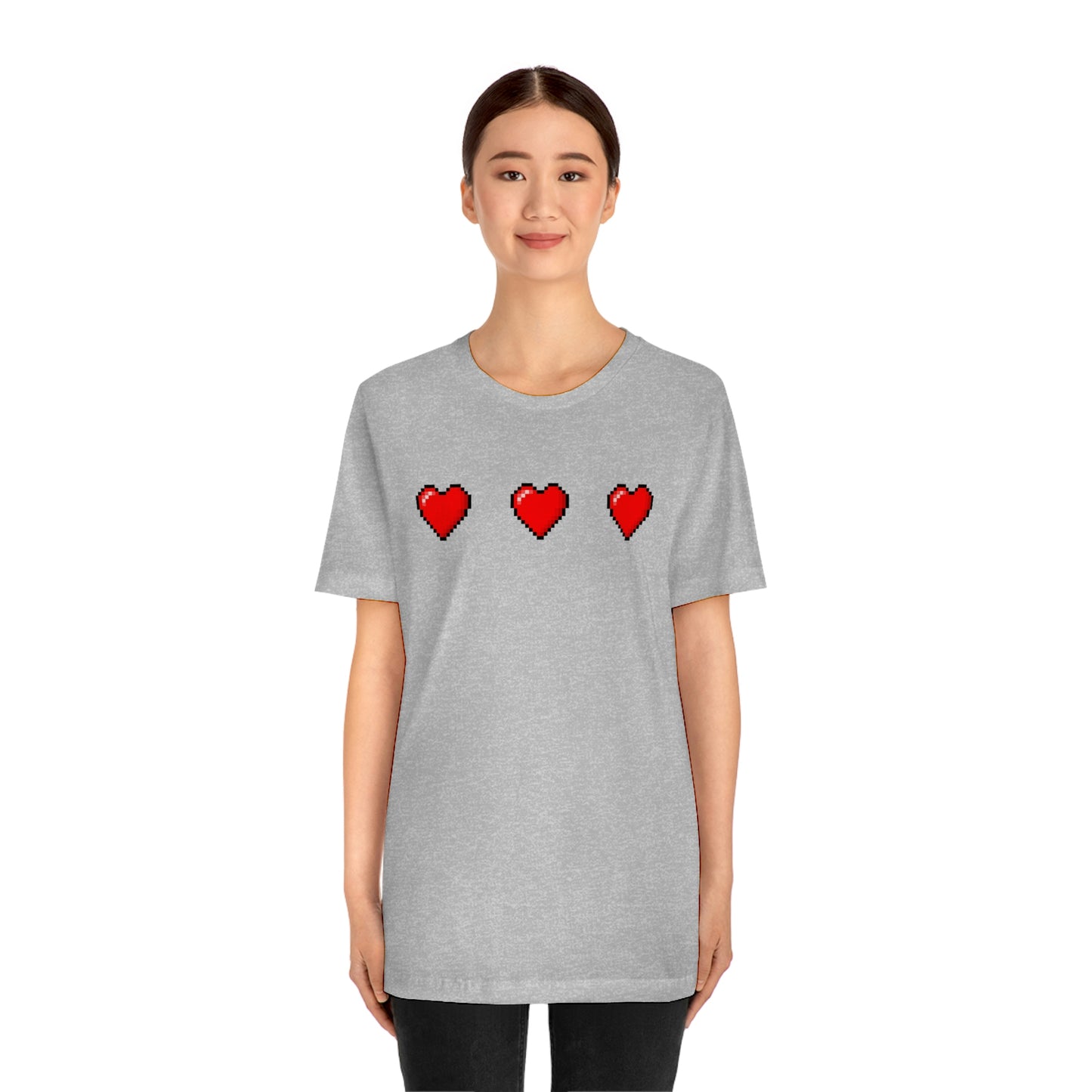 Hearts 8 Bit Style Unisex Jersey Short Sleeve Tee
