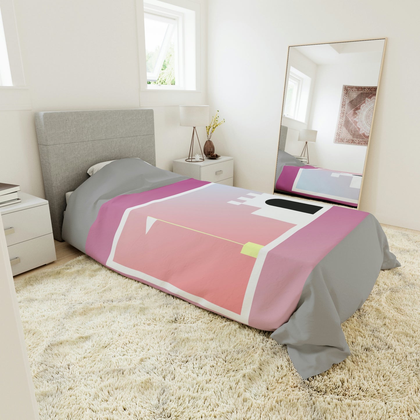 Castle 8 Bit Style Pattern Duvet Cover