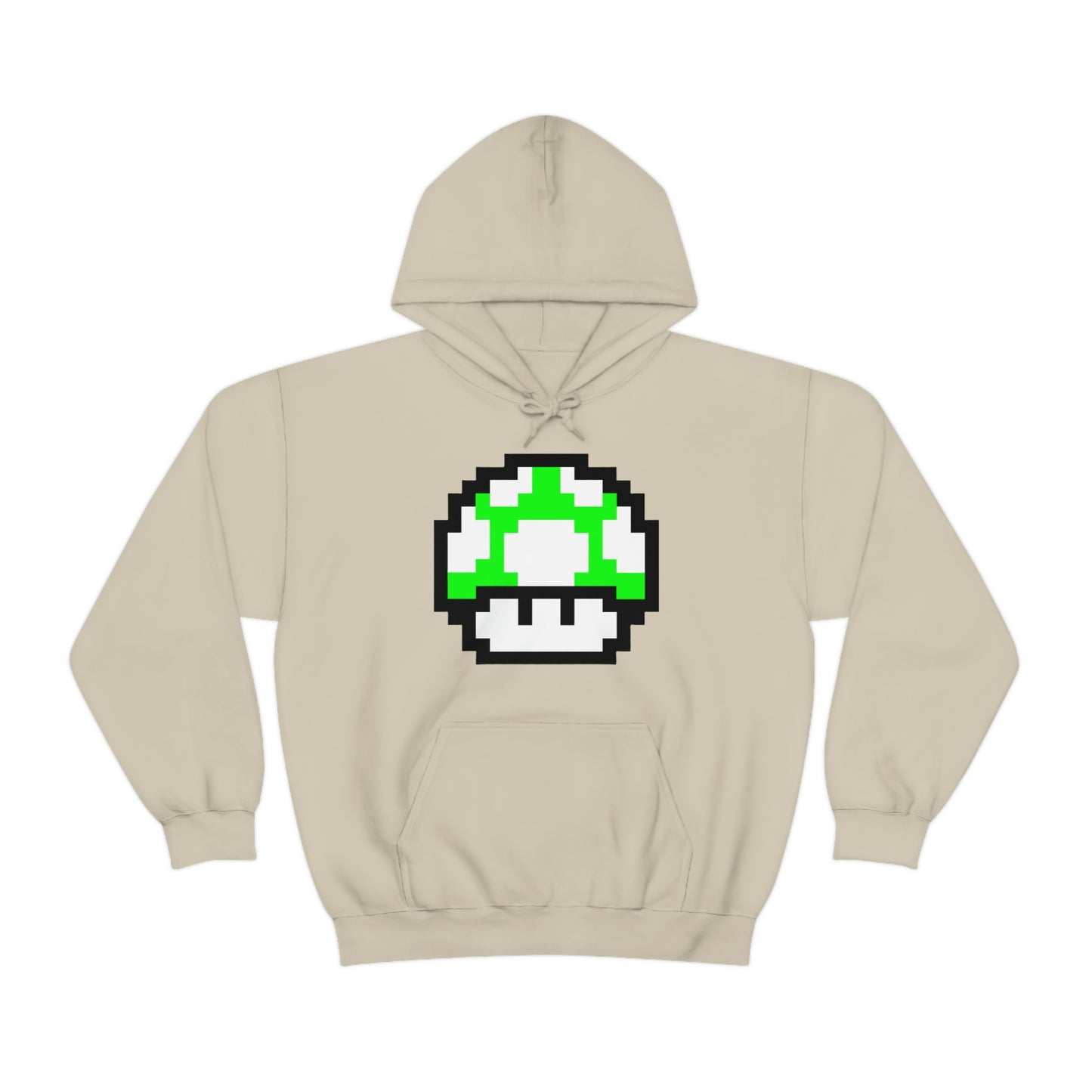 Mushroom 1UP 8 Bit Retro Style Unisex Hooded Sweatshirt