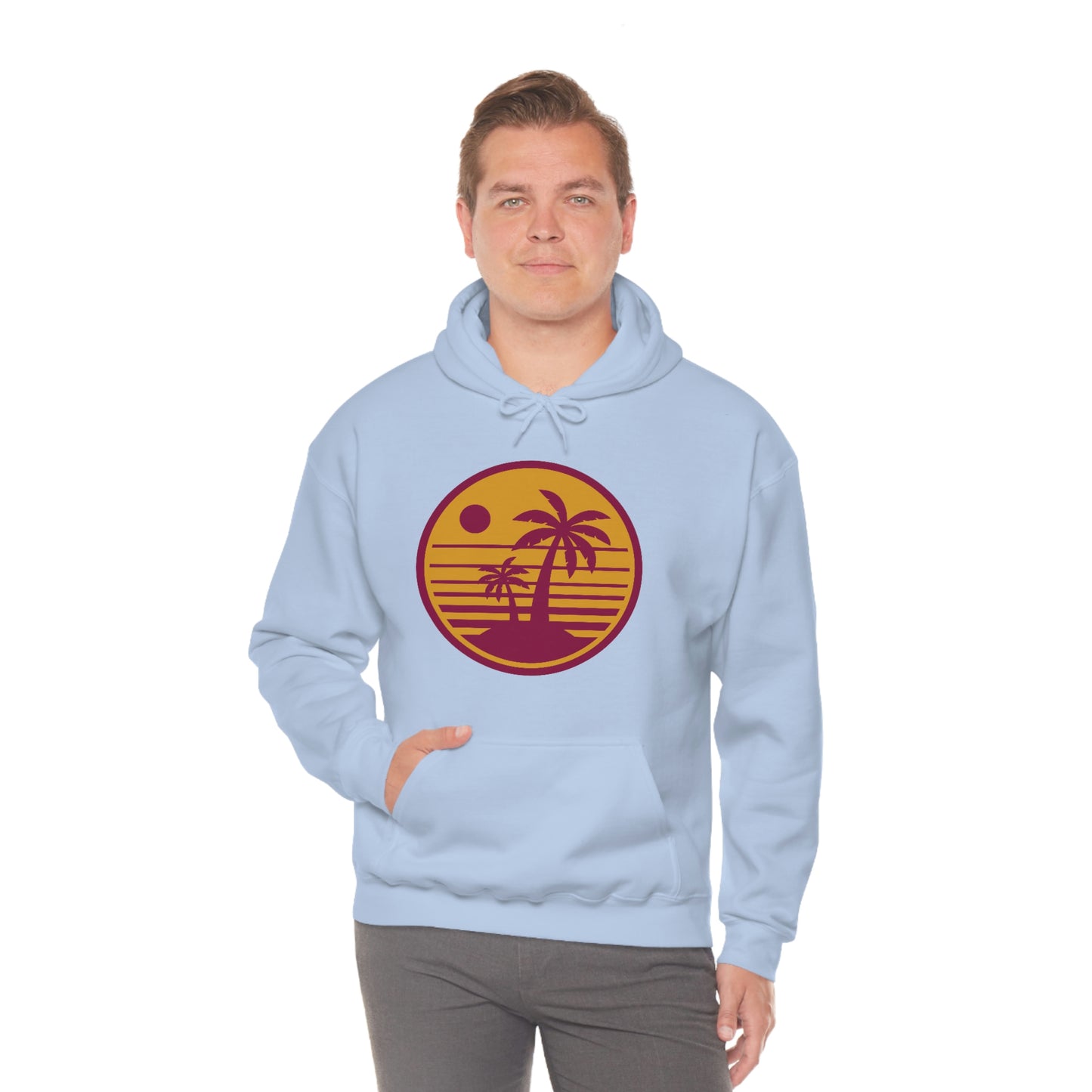 Retro Sunset Beach Unisex Hooded Sweatshirt