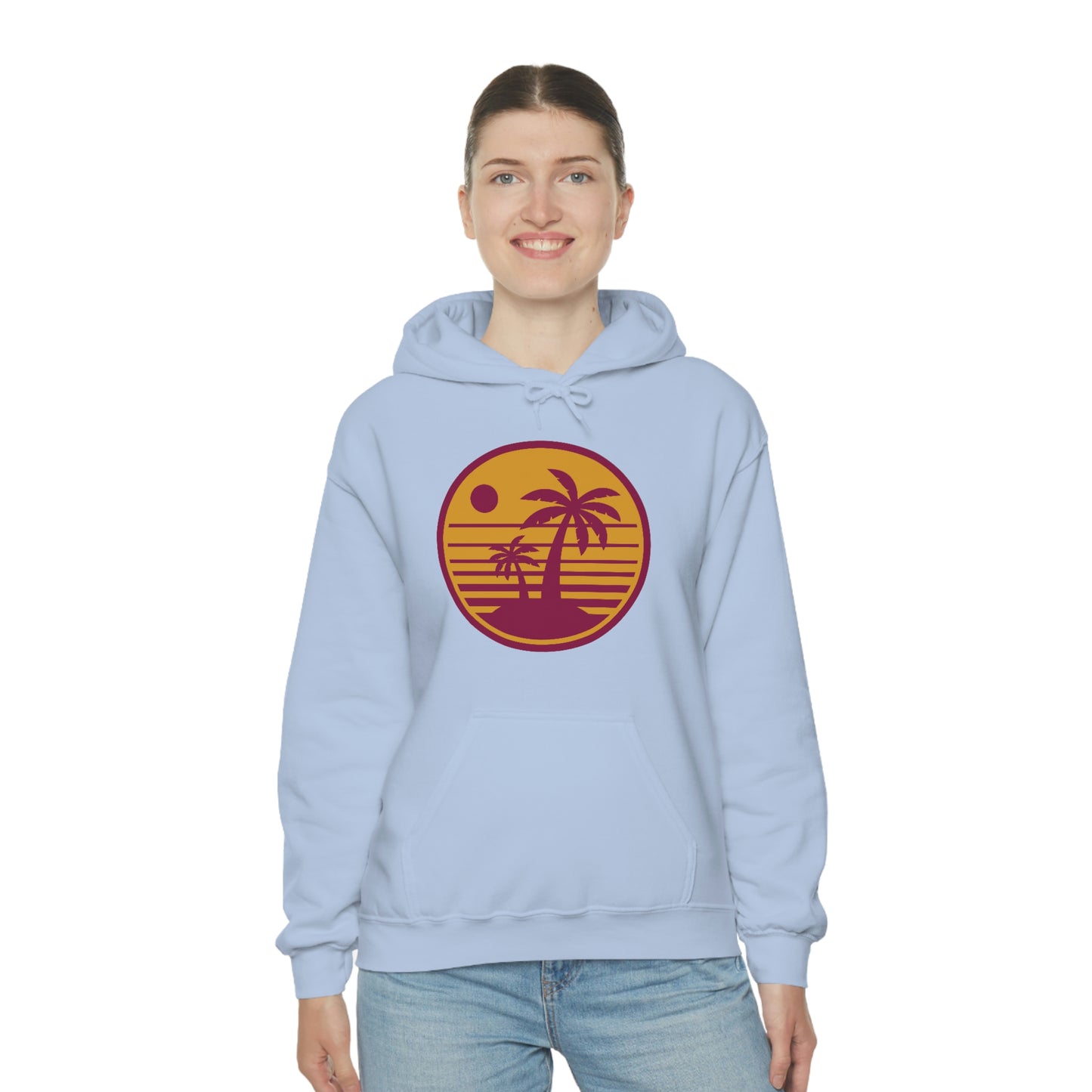 Retro Sunset Beach Unisex Hooded Sweatshirt