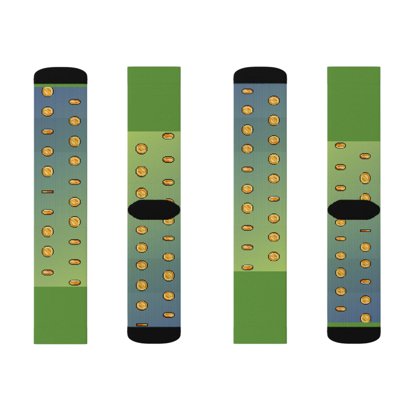 Video Game Coins Style Background Sublimation Socks