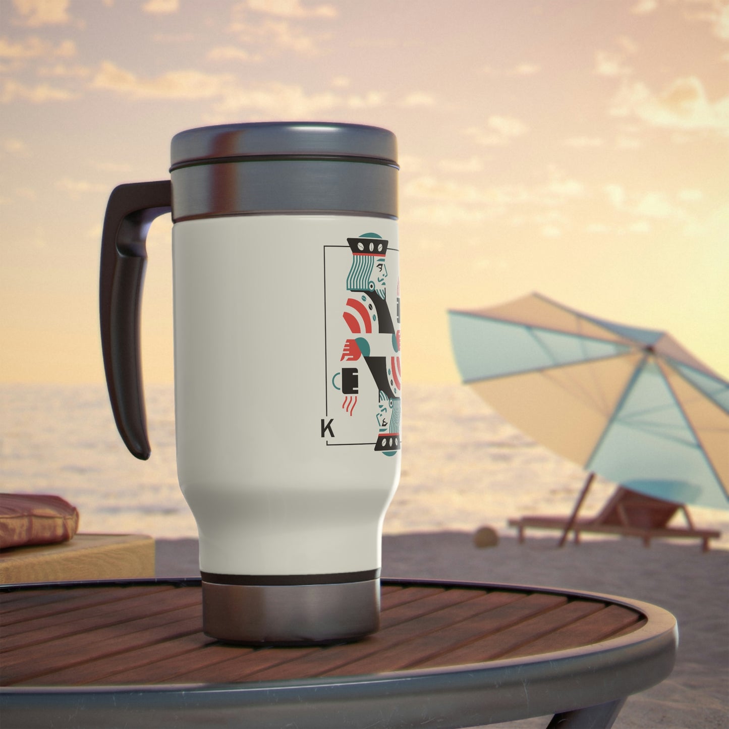 Kings & Coffee Travel Mug with Handle, 14oz