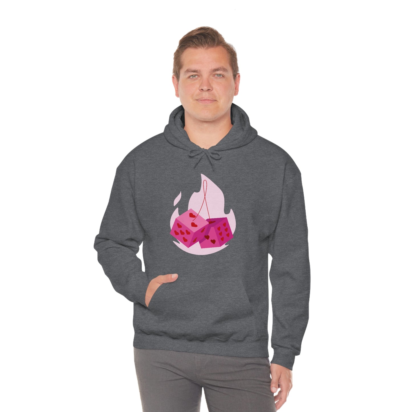 Dice Hearts Unisex Hooded Sweatshirt