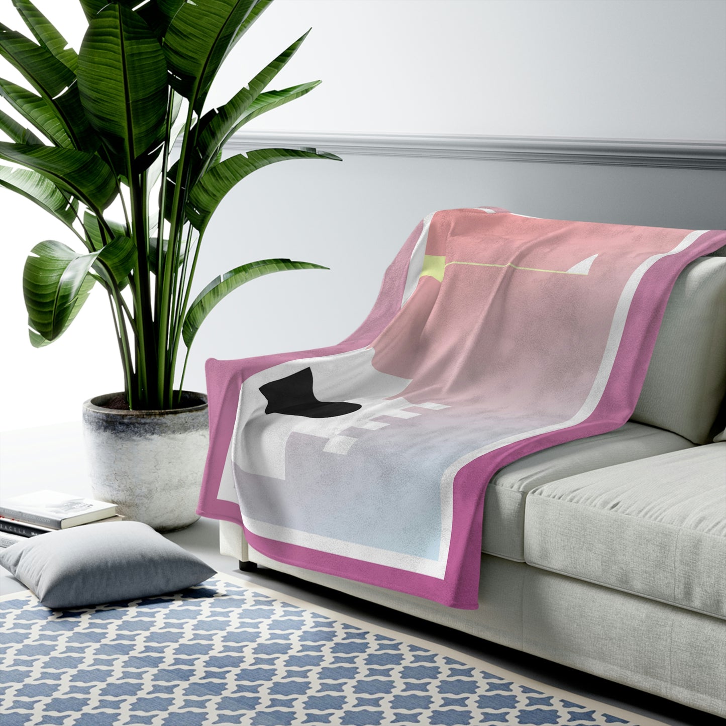 Castle 8 Bit Style Velveteen Plush Blanket