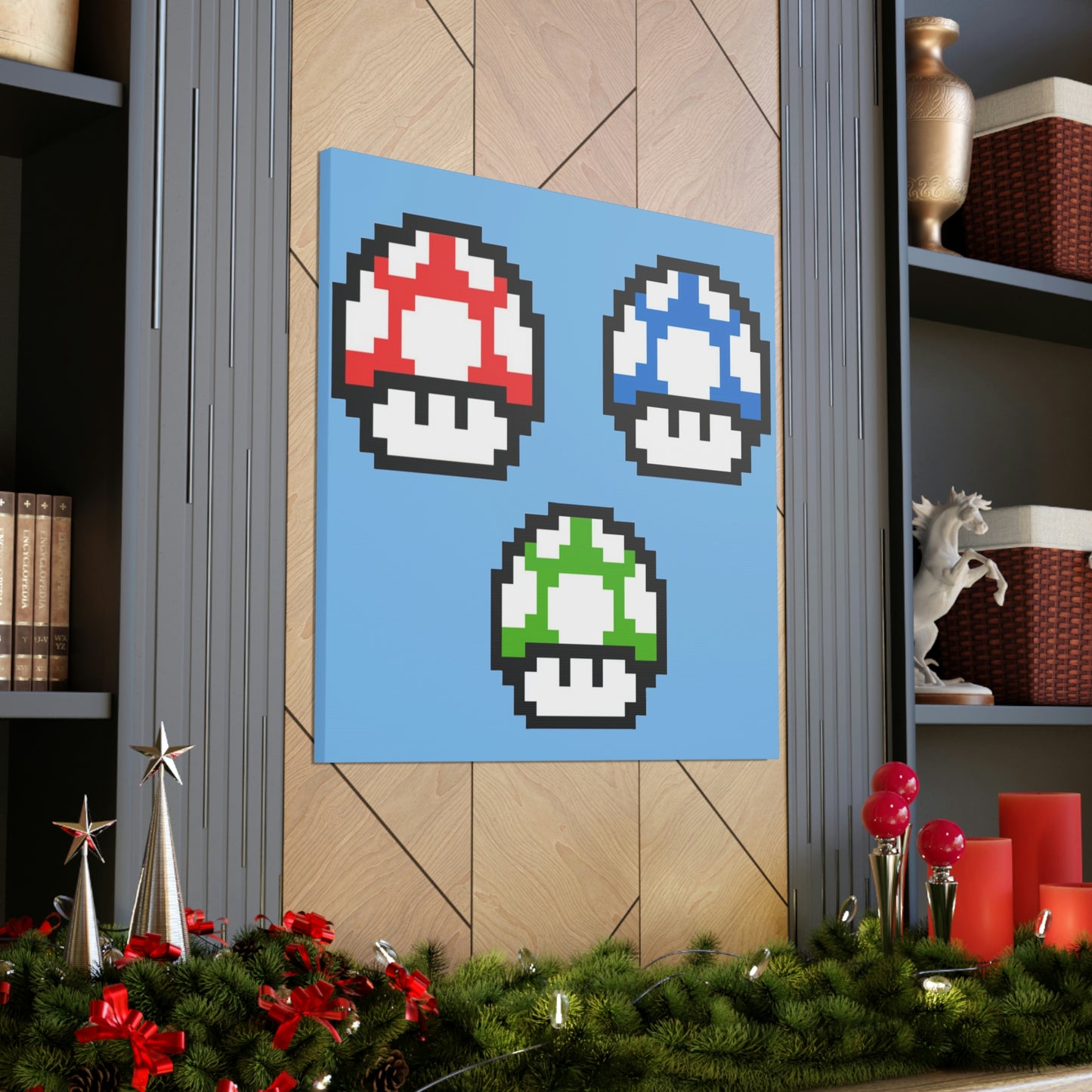 Mushroom 8 Bit Style Canvas Gallery Wraps