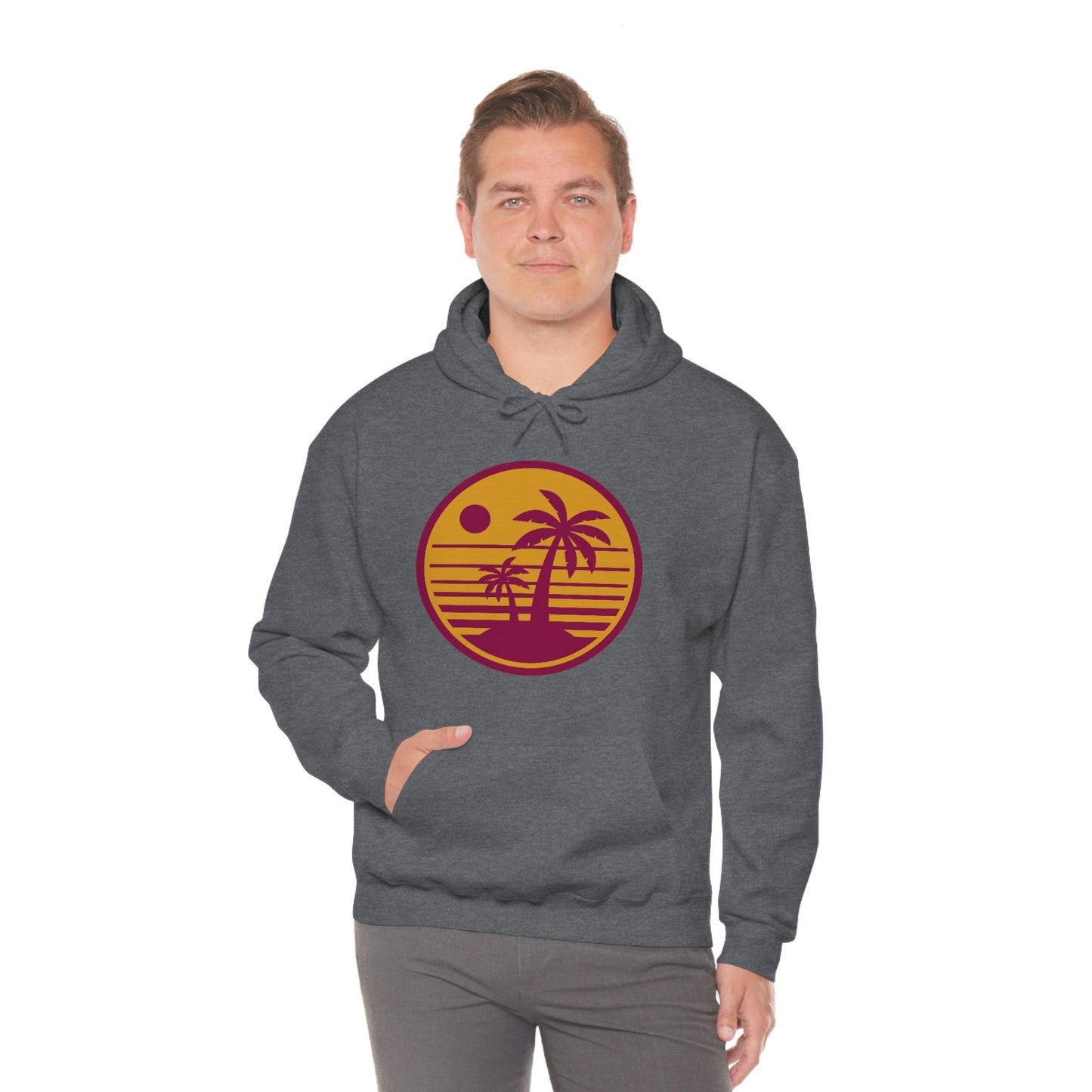 Retro Sunset Beach Unisex Hooded Sweatshirt