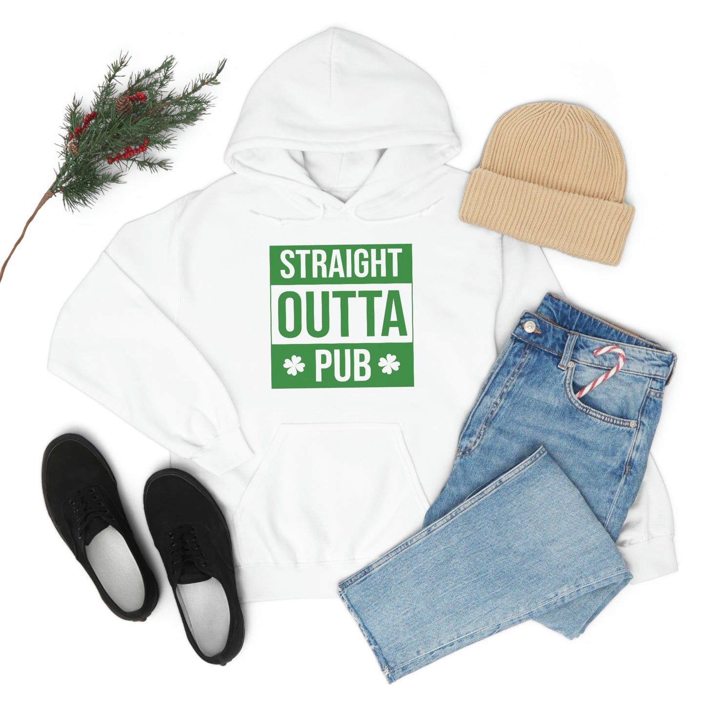 Straight Outta Pub Style Unisex Hooded Sweatshirt