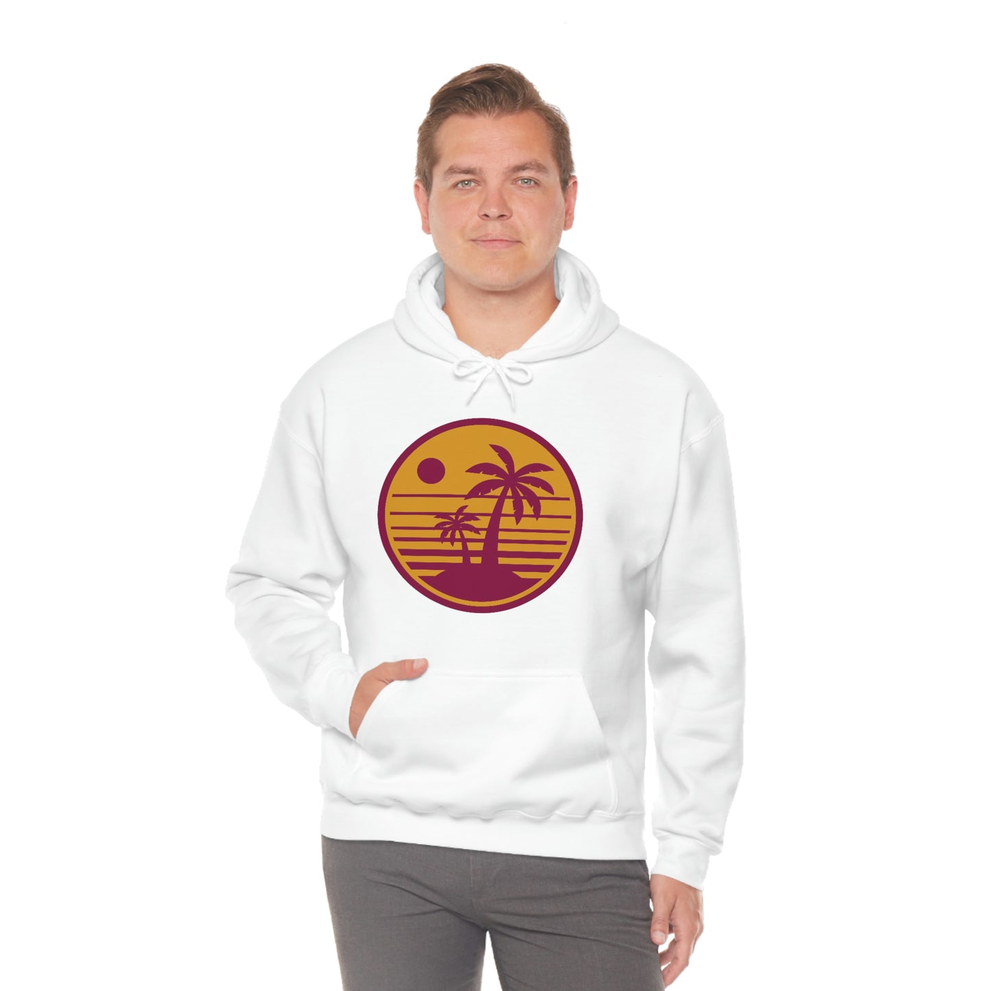 Retro Sunset Beach Unisex Hooded Sweatshirt