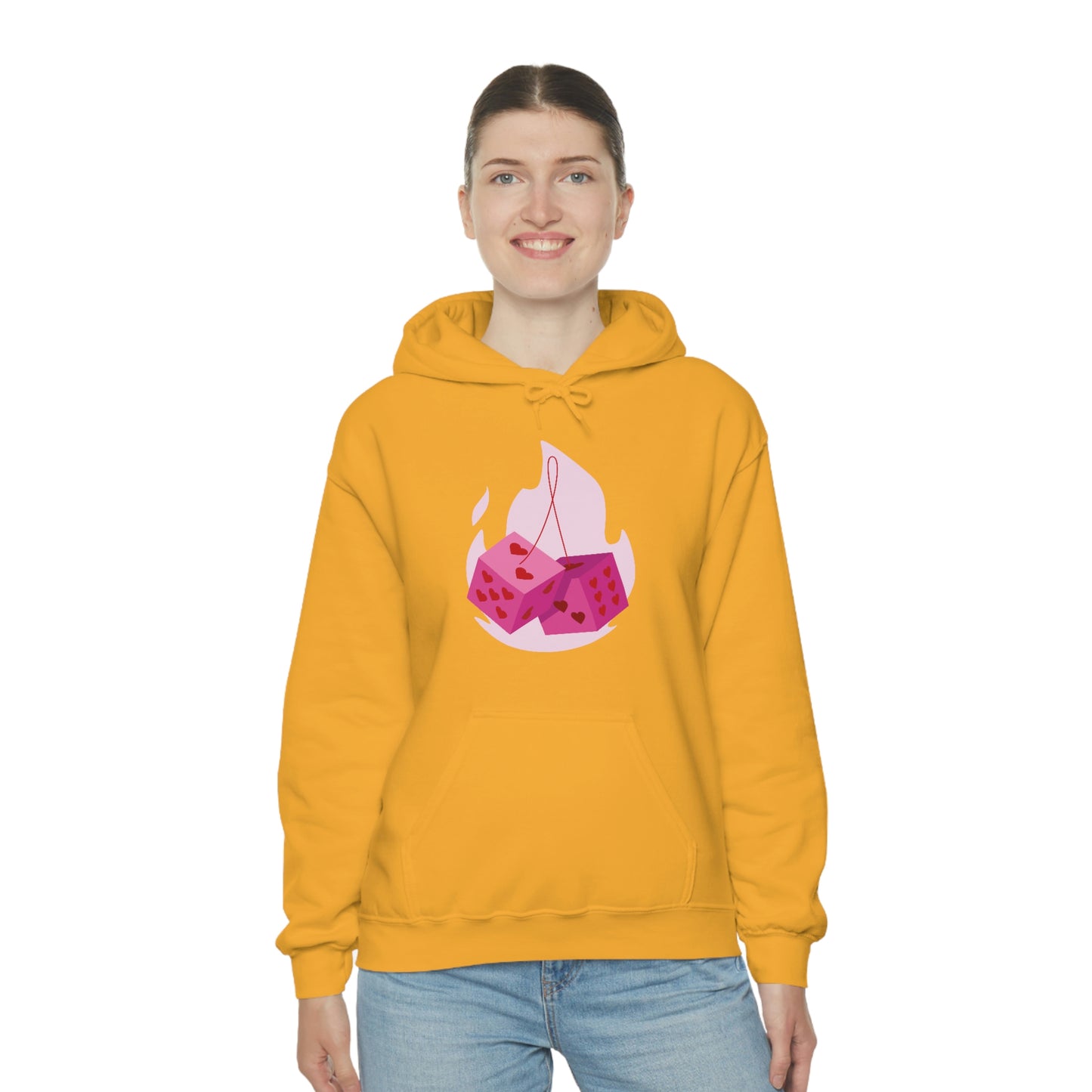 Dice Hearts Unisex Hooded Sweatshirt