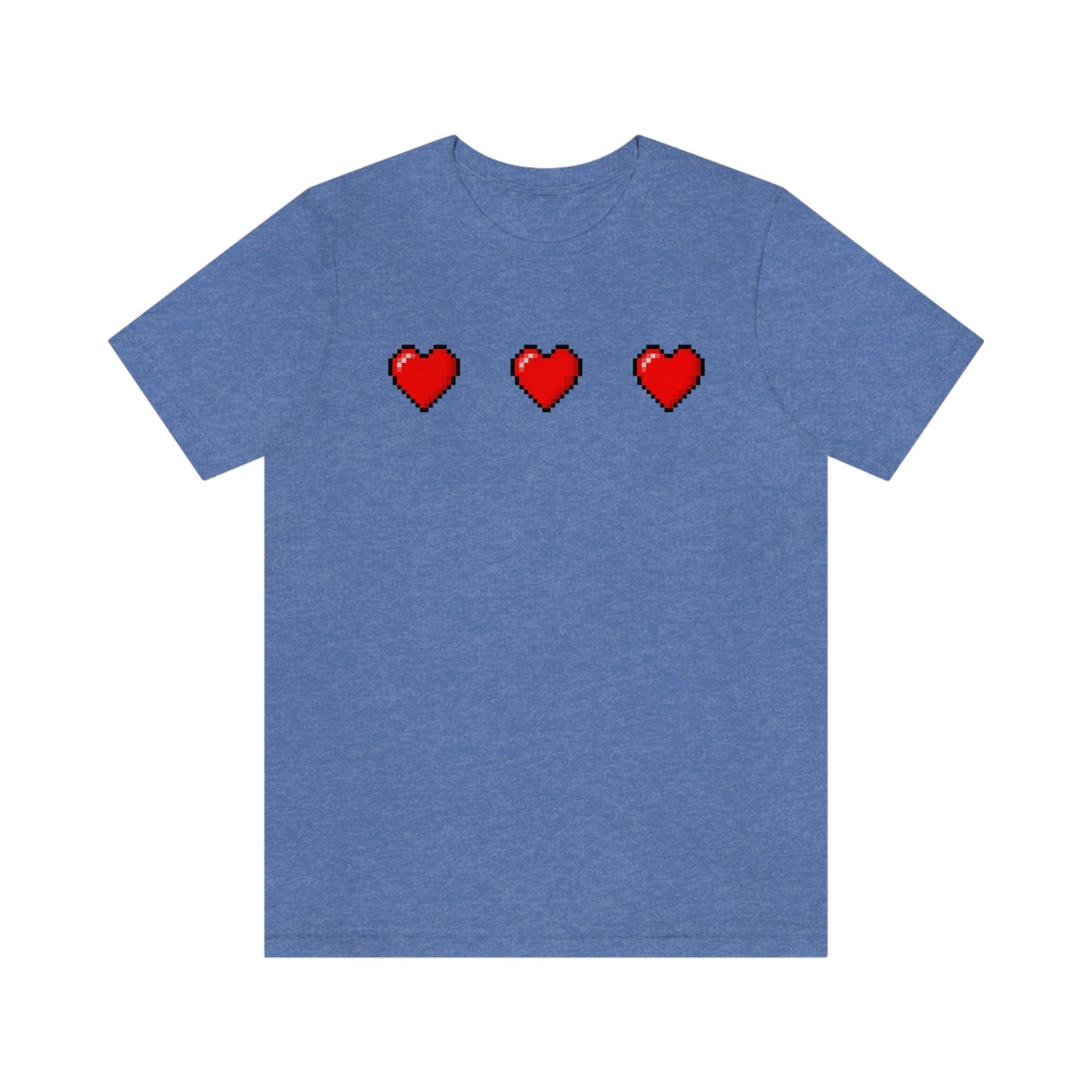 Hearts 8 Bit Style Unisex Jersey Short Sleeve Tee