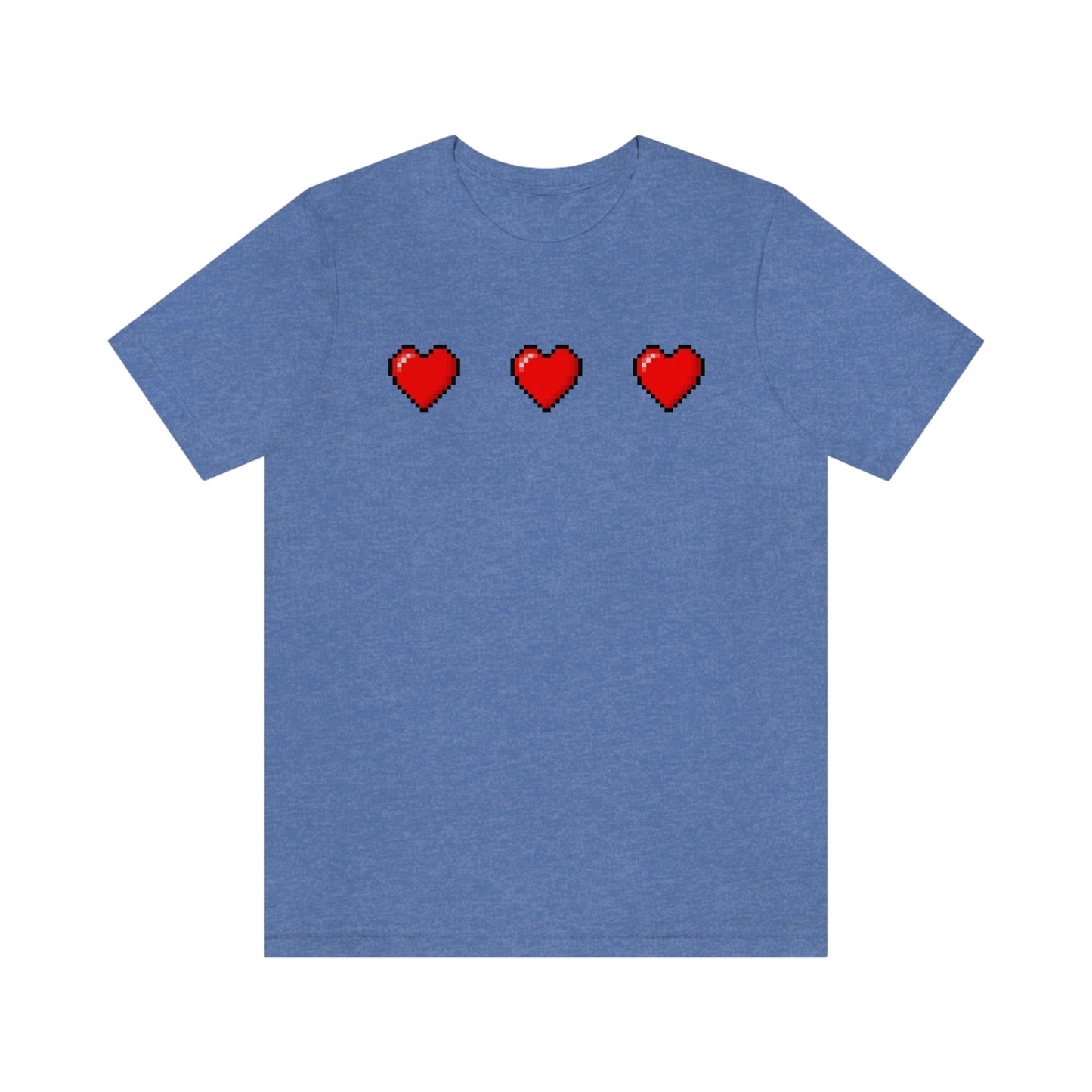 Hearts 8 Bit Style Unisex Jersey Short Sleeve Tee