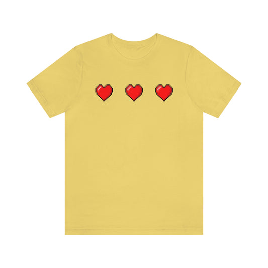 Hearts 8 Bit Style Unisex Jersey Short Sleeve Tee