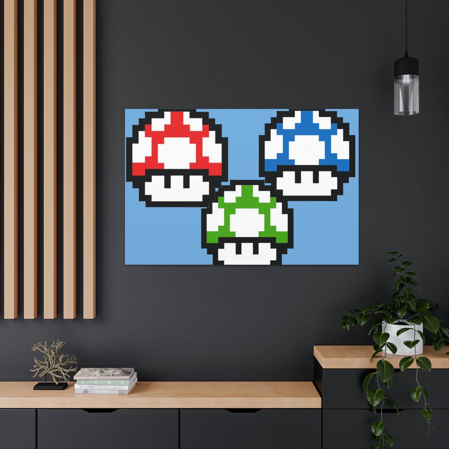 Mushroom 8 Bit Style Canvas Gallery Wraps